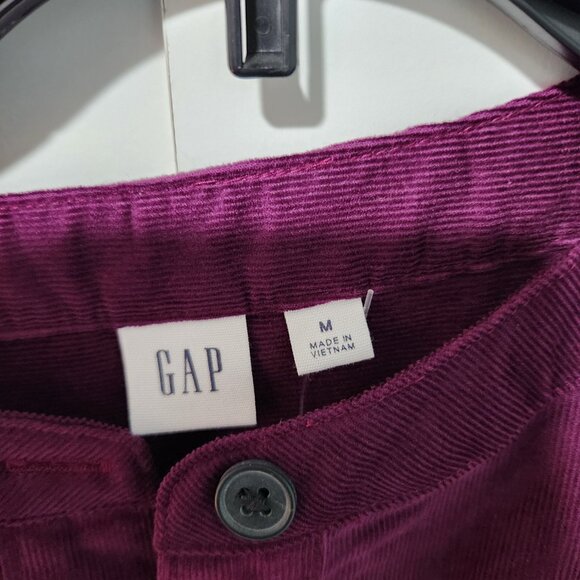 Gap Women's NEW Plum Purple Corduroy Short Puff Sleeves Mini Dress - Medium - Picture 2 of 8